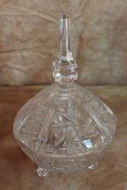 VTG Crystal Glass 3 Footed Candy Dish With Lid Free Shipping! DH2971 - $39.44 CAD