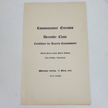 Vintage 1943 US Coast Guard Academy Commencement Exercises Schedule - $8.94