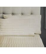 Hotel Style Egyptian Cotton Damask Stripe Pillowcase Set Mother of Pearl... - $13.83