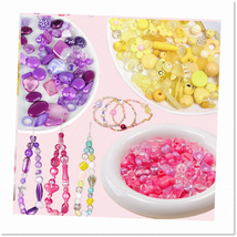 Vintage Charm Acrylic Spacer Beads - 90g Bulk Pack - Purple, Rose Red, Y... - $24.74