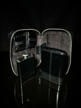 Brizard Black  Croco Pattern Black Leather Traveler NIB image 8