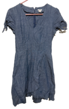 J.CREW Chambray Faux WRAP DRESS size 2 Denim Cotton Blue lightweight cla... - $14.85