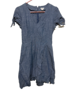 J.CREW Chambray Faux WRAP DRESS size 2 Denim Cotton Blue lightweight cla... - $14.85