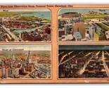 Multi Views From Observation Room Terminal Tower Cleveland OH Linen Post... - $2.92