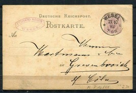 Germany Postal Stationery Post Card 1882 Used Mi P12 gps375s - $3.96