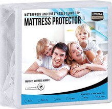 Utopia Bedding Premium Waterproof Terry Mattress Protector Twin 200 Gsm,, White - £30.66 GBP