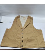 VTG WILLIE NELSON WAH Maker XL Cotton Canvas Vest 4 Pockets Cowboy Weste... - €38,38 EUR