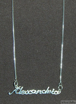 925 Sterling Silver Name Necklace - Name Plate - ALEXANDRIA 17&quot; - £47.78 GBP