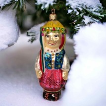 Calik’s Artistry VTG “Peasant Traditional Dress” glass Christmas ornamen... - $20.69