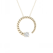 10K Yellow Gold 1/5ct TDW Diamond Circle Necklace - £247.79 GBP