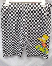 Women's Large Bart Simpson Graphic Bike Shorts - Checkered image 2