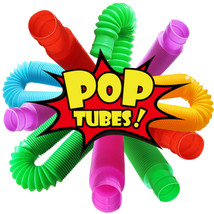 Novelty Place 6 Pcs Pop Tubes Sensory Fidget Toy Stress Relief Anti-Anxiety Toys - £6.25 GBP