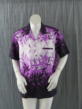 Vintage Hawaiian Shirt - Purple Floral Design by Royal Creations - Men&#39;s Large - £44.10 GBP