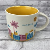  Starbucks Florida You Are Here 14 oz. Mug Coffee Cup 2013 Yellow Colorful - £12.65 GBP