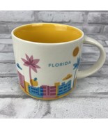  Starbucks Florida You Are Here 14 oz. Mug Coffee Cup 2013 Yellow Colorful - £12.57 GBP