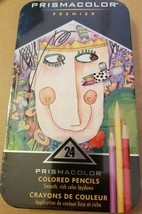 Prismacolor Premier 24 Colored Pencils Smooth Rich Color in Tin case NEW... - $17.24