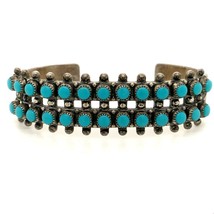 Vintage Sterling JP Pacific Jewelry Co. Row Multi Stone Turquoise Bracel... - £138.48 GBP
