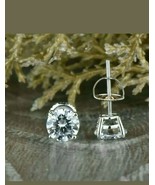 4.00 Ct Round Cut 7MM Diamond Stud Earrings Screw Back 14K White Gold Over - $91.58 CAD