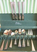 19 Pieces TASTEFULLY MODERN SATIN &amp; GLOSSY STAINLESS FLATWARE SET  EXCEL... - $21.06
