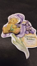 Cherished Teddies Just For You IRIS Flower Pin and Earrings NEW - £12.41 GBP