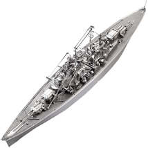 MMZ MODEL Piececool 3D metal puzzle Bismarck Battleship Military Assembly metal  - £19.38 GBP