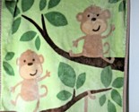 Carters plush green tan brown monkeys tree branches leaves plush baby bl... - £40.86 GBP