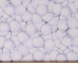 Cotton Golf Balls Sports Golf White Cotton Fabric Print by the Yard (D66... - $12.95