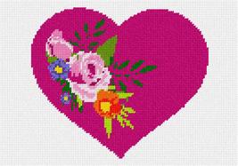 Pepita Needlepoint kit: Heart Floral Motif 2, 10&quot; x 7&quot; - $50.00+