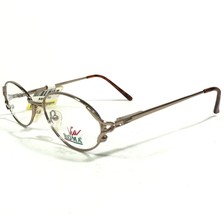 Via Roma VR524 LBR Eyeglasses Frames Gold Round Oval Full Rim 50-15-135 - £19.09 GBP