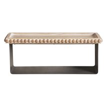 47th &amp; Main Wood and Iron Floating Wall Shelf, Large, Beaded - £25.91 GBP+