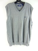 Chaps Gray Sleeveless V Neck Cotton Pullover XL - £17.59 GBP