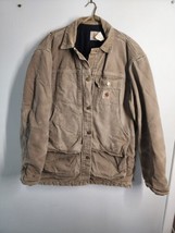 Vintage Carhartt Heavy Jacket RN 14806 Quilted Button Down Large Tall - £69.77 GBP