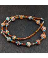 Ancient Etched Agate Bead Decorated Carnelian Beads Necklace EJZ-2 - $2,622.94 MXN