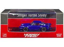 Singer Turbo Study Blue Metallic 1/64 Diecast Car Hobby Fans - £32.28 GBP