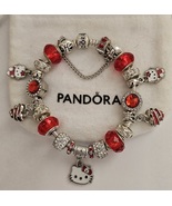 Racy in Red Kitty Hearts - Authentic Pandora Bracelet w/rec - £114.02 GBP