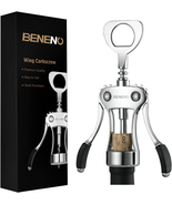 Wine Opener, Zinc Alloy Premium Wing Corkscrew with Multifunctional Bott... - $27.38 CAD