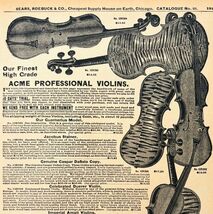 1969 ACME Violins 1901 Repro Advertisement Musical Instruments Sears DWU16G - $35.02 CAD