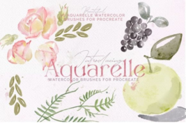 AQUARELLE WATERCOLOR: PROCREATE BRUSHES - £10.78 GBP