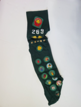 Vintage Girl Scout Sash With Patches And Pins Troup 269 - £11.95 GBP