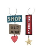 Midwest-CBK Antiques and Old Junk Signs  Chrismtas Ornaments Set of 2  - £7.68 GBP