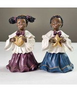 Childlike angels dressed in choir robe resin No Wings 4.5&quot; Violet Turquo... - $27.41 CAD