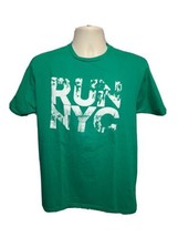 2012 Poland Spring Marathon Kickoff Central Park 5 Mile Race Mens L Green TShirt - £15.12 GBP