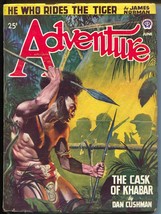 Adventure 6/1947-Popular-native attack jungle cover-pulp fiction-Cushman-VF - £90.76 GBP