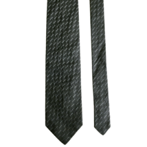 Vintage 90s Alfani Silk Tie Men&#39;s Neck Dark Gray, Made in Italy - £20.64 GBP