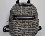 Juicy Couture Backpack Purse Black Gray Logo Bag Chain w/Heart - $24.99