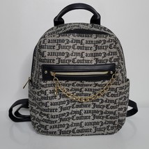 Juicy Couture Backpack Purse Black Gray Logo Bag Chain w/Heart - £19.53 GBP