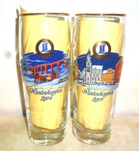 2 Landskron Gorlitz Winterhopfen 2004 & 2005 German Beer Glasses - $14.95