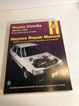 Haynes Repair Manual Toyota Corolla 1984 - 1992 Front Wheel Drive Models... - $12.16