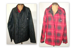 New NWT Mens North Face Reversible Jacket Red Plaid Black XXL Fort Point... - £65.77 GBP