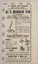 1946 Print Ad Al&#39;s Minnow Pin Hooks for Fishing Allen Eng. Dayton,Ohio - £7.97 GBP